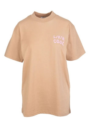 LIVINCOOL logo-print cotton T-shirt - Neutrals