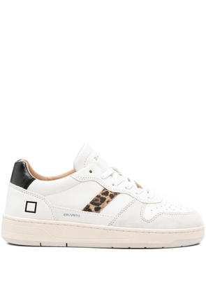D.A.T.E. leopard-print panel sneakers - White