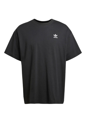 adidas logo-embroidered cotton T-shirt - Black