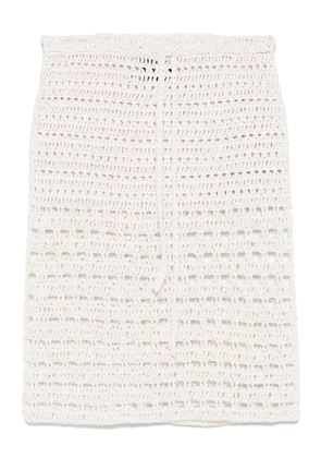 A.M.G. open-knit mini skirt - White