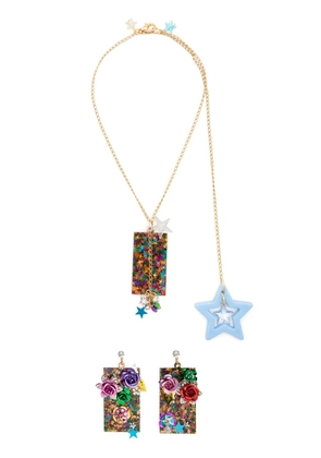 Amir Slama Bijoux star-appliqué necklace earrings set - Multicolour