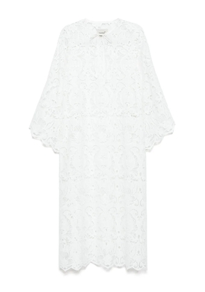 Bambah Blanca eyelet moza kaftan - White