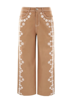 Cinq A Sept Mazie Eyelet Betsy trousers - Brown
