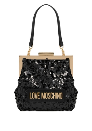Love Moschino sequin embellished frame bag - Black