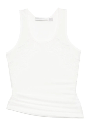 Christopher Esber encased lace ribbed tank top - White