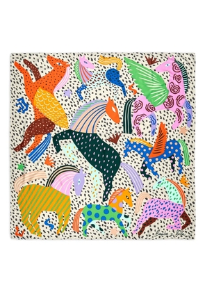 Bimba y Lola horse-print scarf - Neutrals