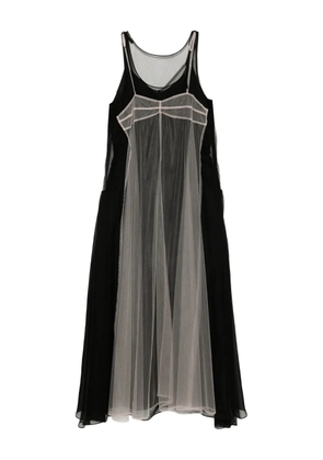 Quetsche semi-sheer layered dress - Black