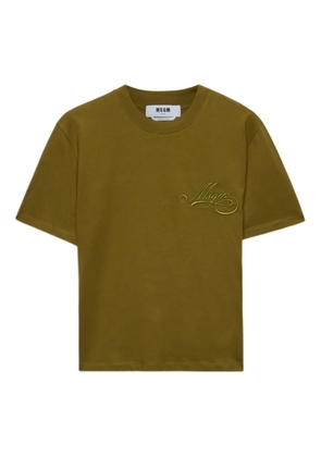 MSGM logo-embroidered T-shirt - Green