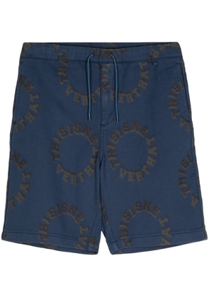 This Is Never That logo-print cotton shorts - Blue