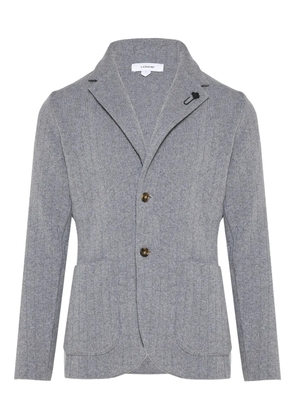 Lardini notch-collar ribbed cardigan - Grey