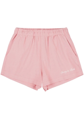 Sporty & Rich logo-print cotton track shorts - Pink