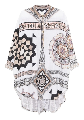 Camilla Tile Style midi dress - White