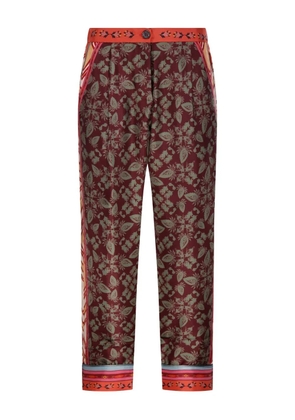 Franco Ferrari floral-print side-stripe trousers - Red