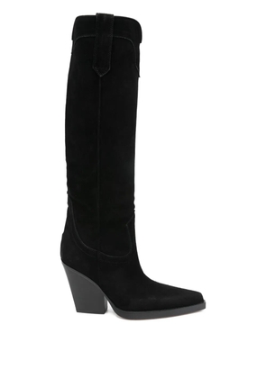 Paris Texas pointed-toe leather boots - Black
