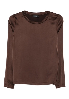 DIXIE long-sleeve satin T-shirt - Brown