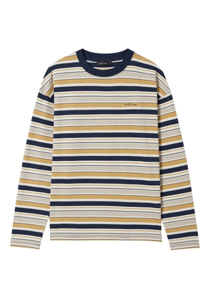 tout a coup embroidered-logo stripe-pattern T-shirt - Yellow