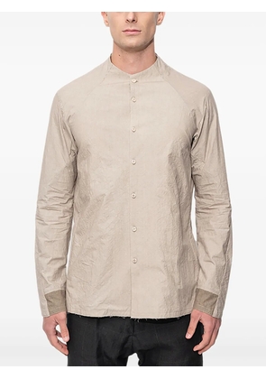 Devoa mandarin-collar cotton shirt - Neutrals