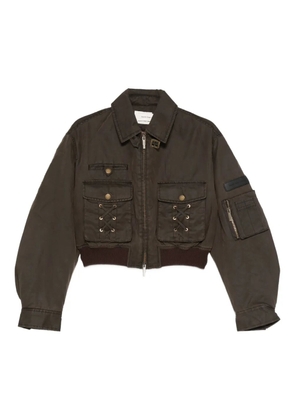 Feng Chen Wang lace-up pocket jacket - Brown
