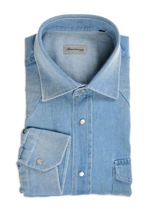 SARTORIO NAPOLI snap-button denim shirt - Blue