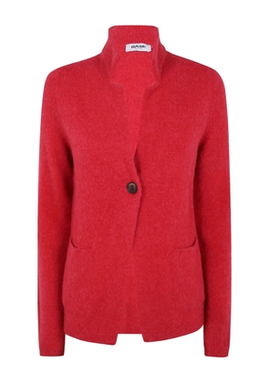 base button pocket cardigan - Red