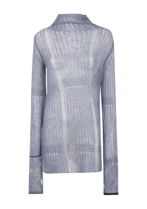 Y's open-knit long sleeved sweater - Blue