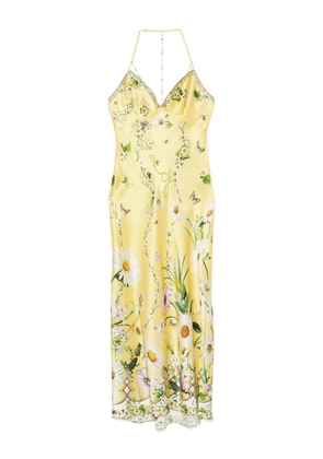 Camilla floral-print silk dress - Yellow