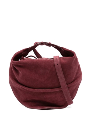 FEDERICO CINA suede curved-shape shoulder bag - Red