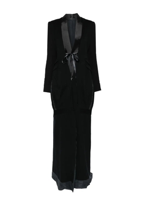 Marc Le Bihan satin-lapel single-breasted coat - Black