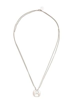 Ferragamo logo-engraved pendant necklace - Silver