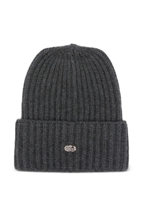 Agnona logo-plaque beanie - Grey