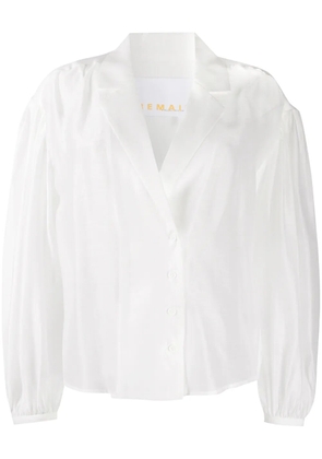 REMAIN balloon-sleeved double breasted blouse - White