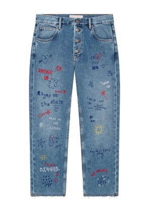 Mira Mikati painted straight jeans - Blue