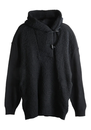 Y's hooded toggle-fastening sweater - Black