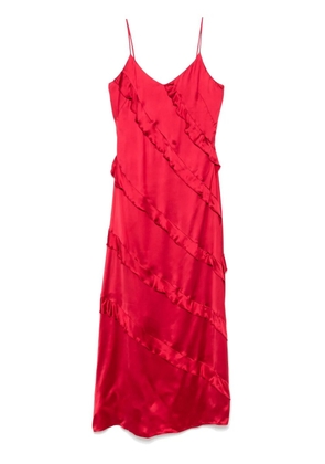 TWINSET ruffled satin maxi dress - Red