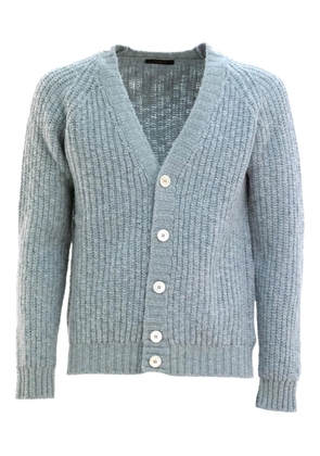 Zanone ribbed v-neck cardigan - Blue