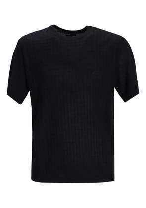 Emporio Armani fine-knit short-sleeve T-shirt - Black