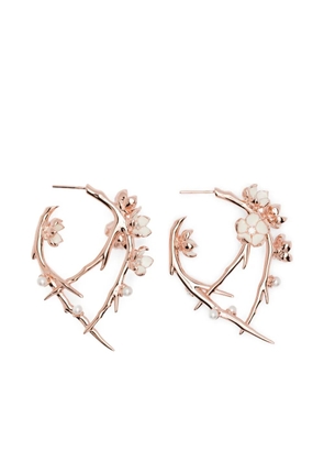 Shaun Leane cherry blossom diamond hoop earrings - Pink