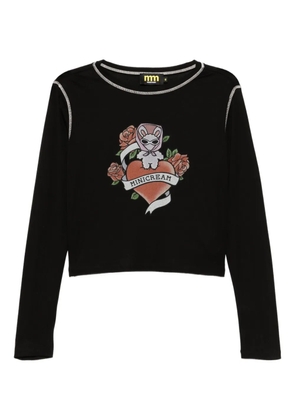 Mini Cream logo-print T-shirt - Black