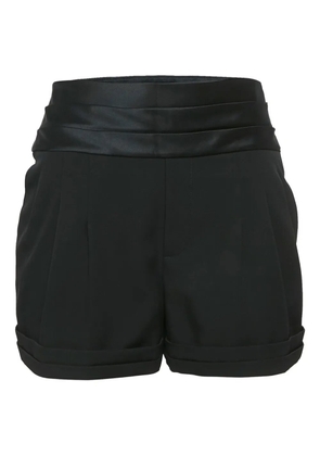Saint Laurent Pre-Owned pleated satin shorts - Black
