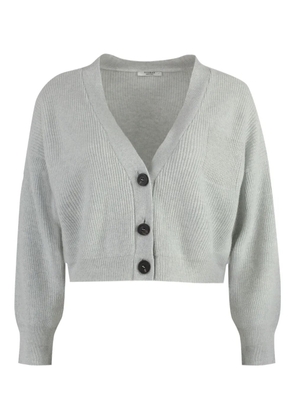 Peserico ribbed-knit button cardigan - Grey