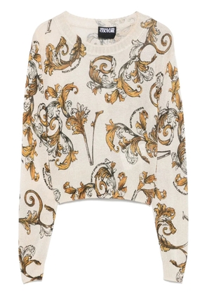 Versace Jeans Couture printed lurex sweater - Neutrals