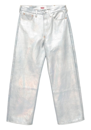 Junya Watanabe foiled-print straight-leg jeans - Blue