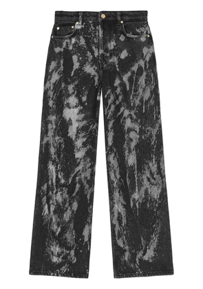 GANNI painterly-print palazzo trousers - Black