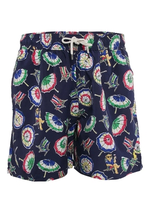 Polo Ralph Lauren graphic-print swim shorts - Blue