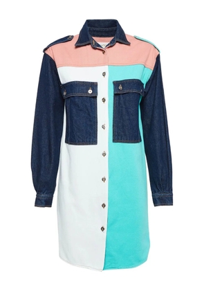 Maje colour-block denim shirt dress - Blue