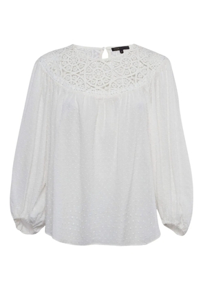 Maje lace dot blouse - White