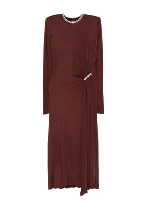 David Koma crystal-embellished draped dress - Red