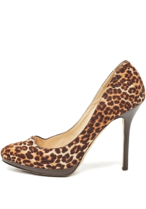 Jimmy Choo Pre-Owned 100mm leopard-print pumps - Brown