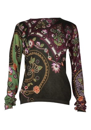 Etro Vintage floral-print long-sleeve top - Green