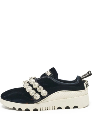 Miu Miu Pre-Owned rhinestone-embellished sneakers - Blue